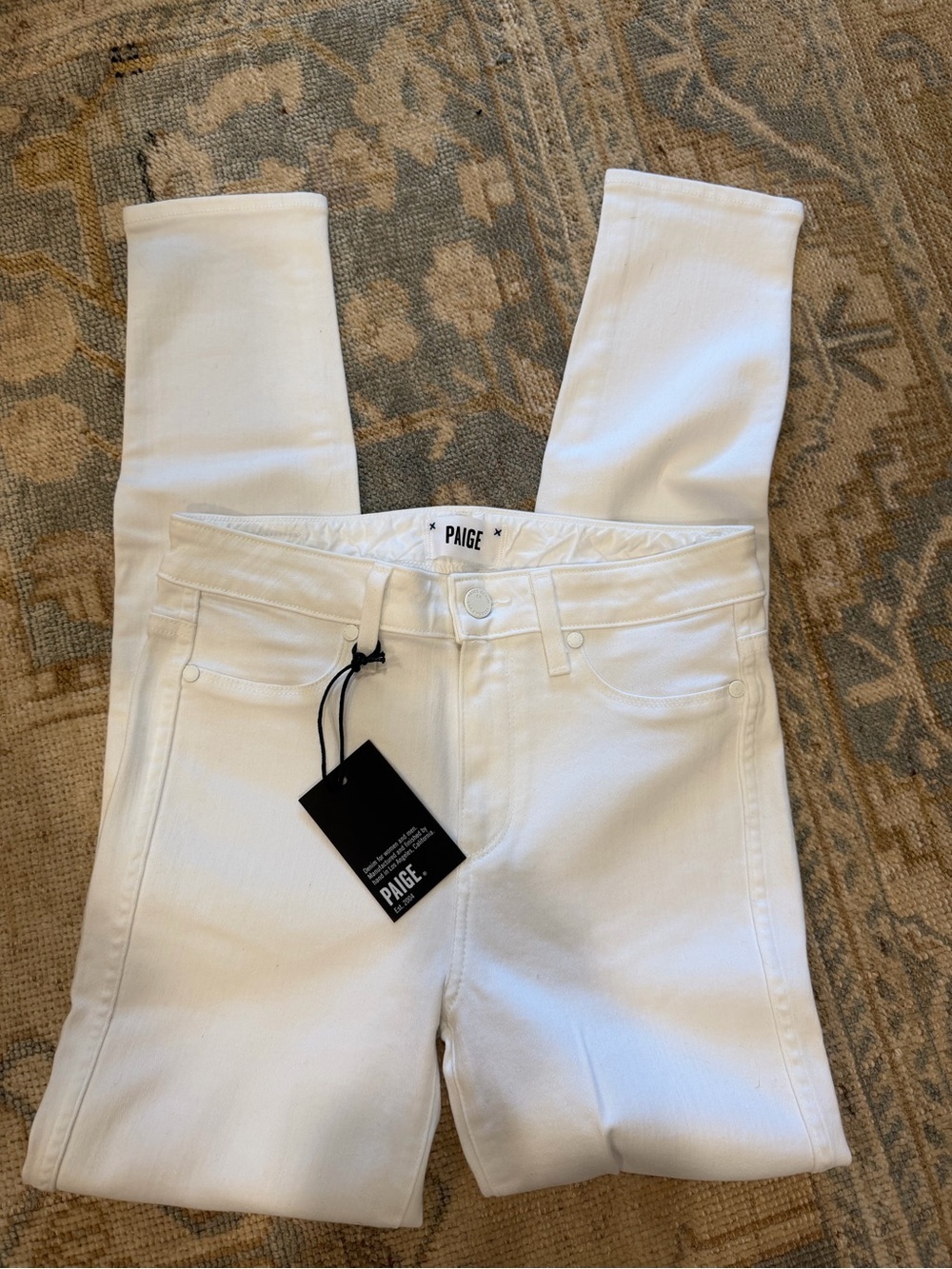 PAIGE Crisp White High-Rise Skinny Jeans